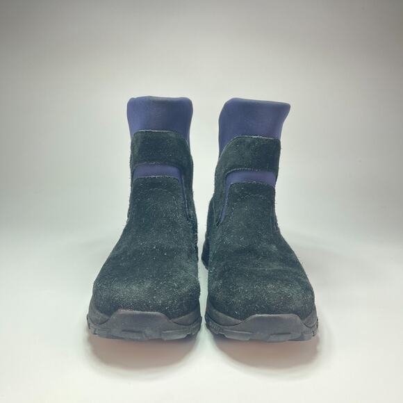 LL Bean Snow Winter Navy Blue Suede Mid Ankle Thinsulate Boots Women's Size 7.5 - Picture 3 of 10